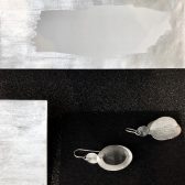 Ohrschmuck - Silber, teilweise geschwärzt, Meteorit